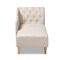 Baxton Studio Emeline Beige Upholstered Oak Finished Chaise Lounge 157-9699 - alternate 4